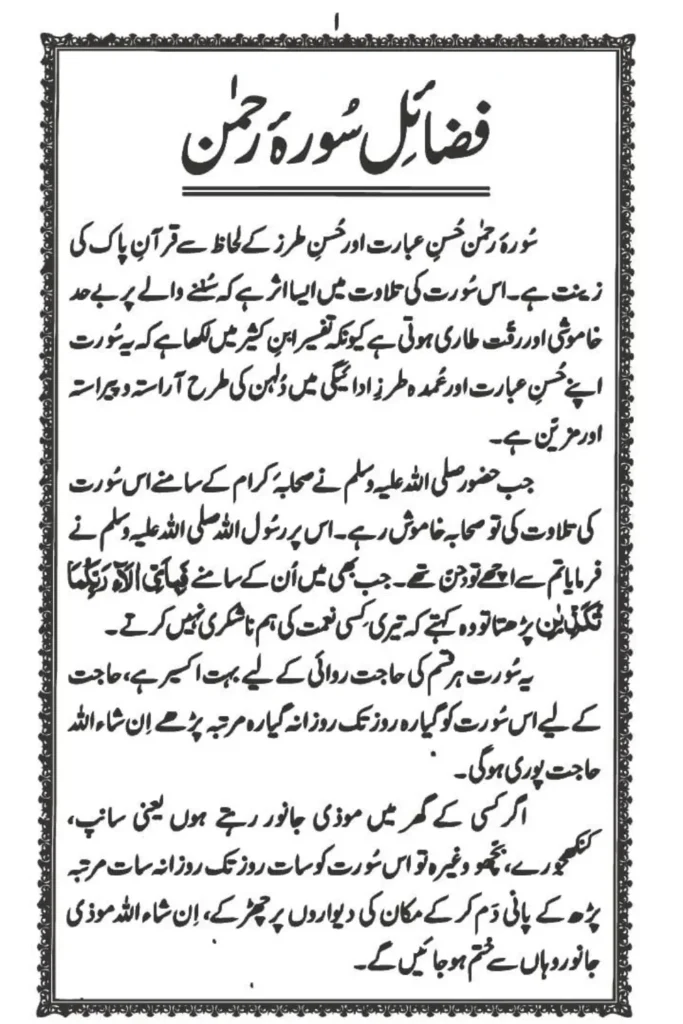 Surah Rahman In Urdu 